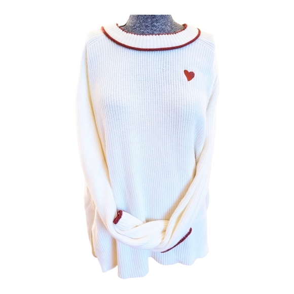A New Day Red Heart Pullover Sweater XL - Picture 1 of 8